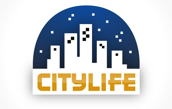 Abstract City Life on Rounded Sky Logo Template photo - 1