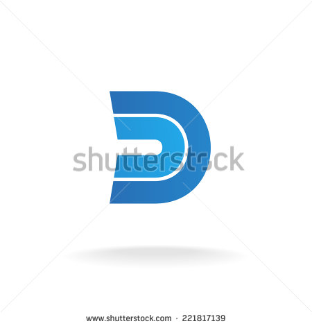 Blue Letter D Logo Template photo - 1