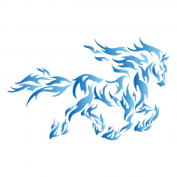 Blue fire horse Logo photo - 1