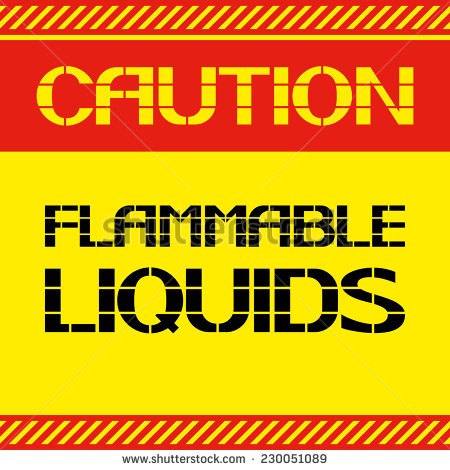 CAUTION FLAMMABLE LIQUIDS SIGN Logo photo - 1