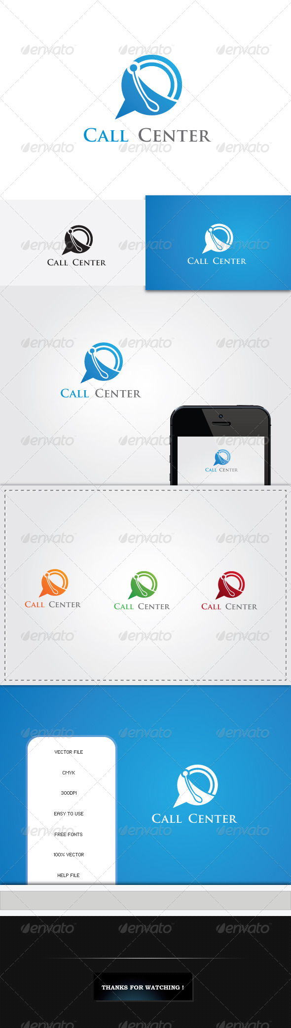Call Center Inspiration Logo Template photo - 1