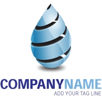 Cool Blue Drop Logo Template photo - 1