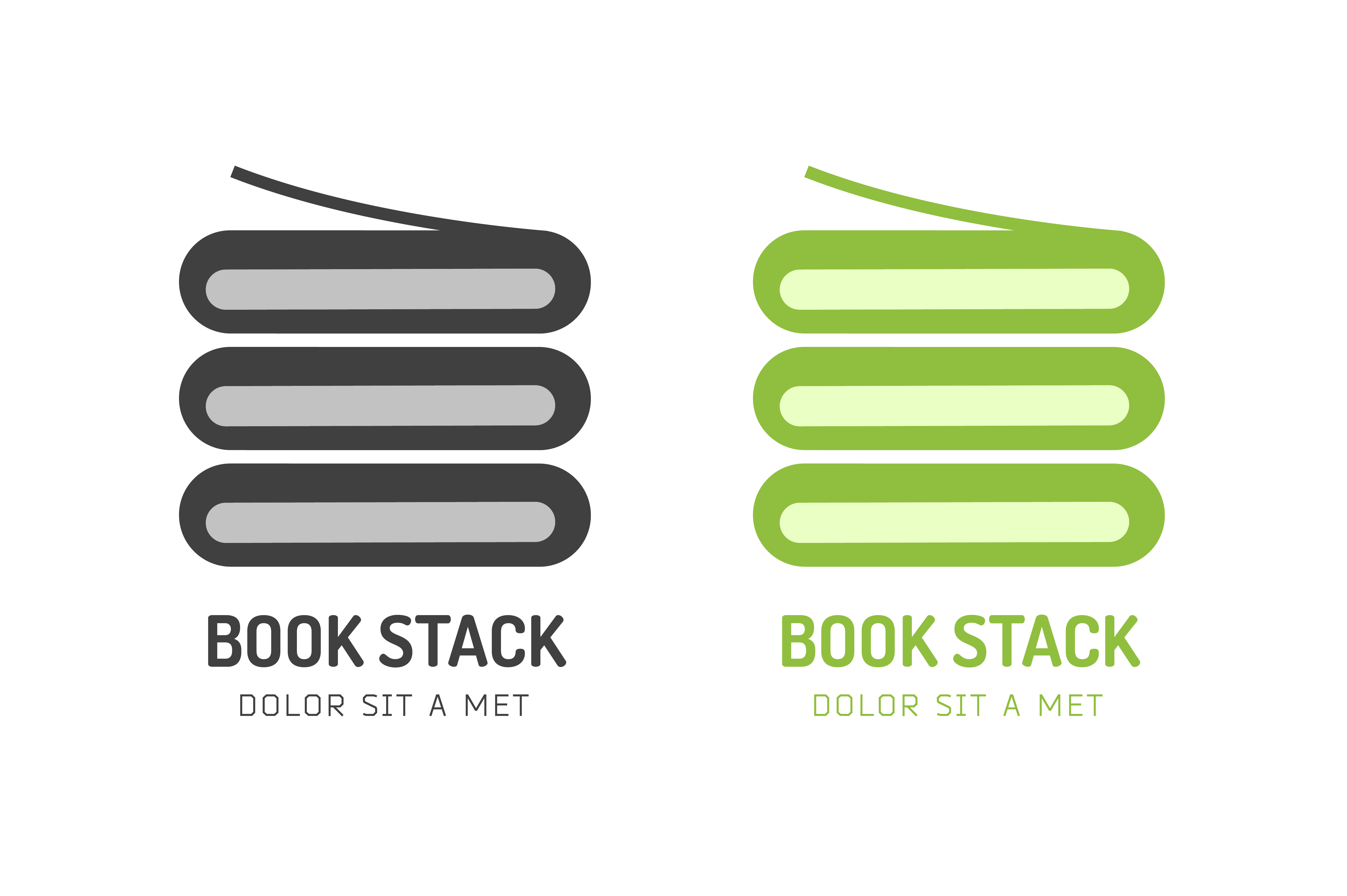 Creative Book Stack Logo Template photo - 1