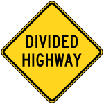 DIVIDED HIGHWAY ROAD VECTOR SIGN Logo photo - 1