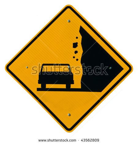 FALLING ROCKS VECTOR ROAD SIGN Logo photo - 1