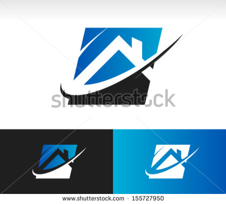 House and Swooshes Logo Template photo - 1