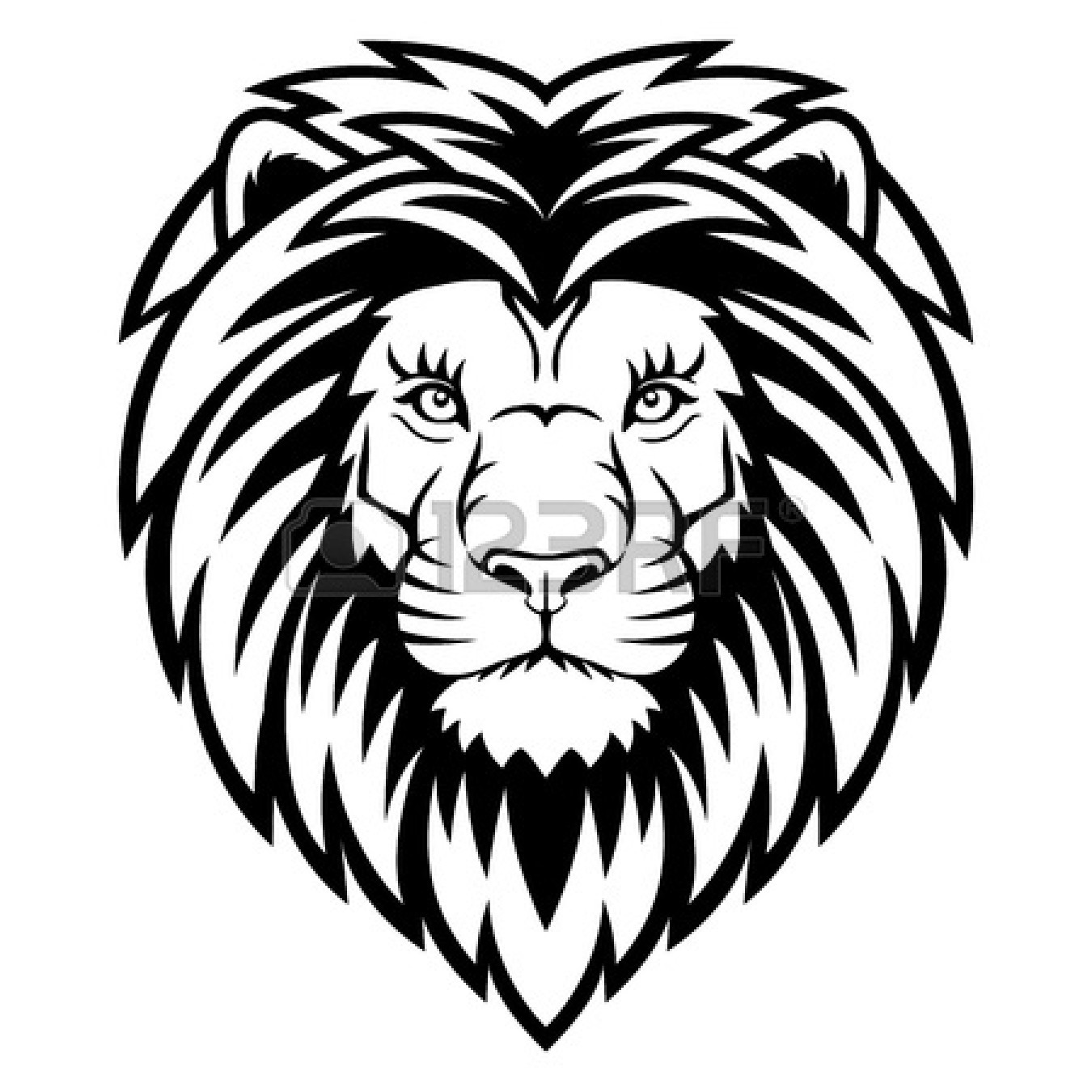 Lion Head Art Logo Template photo - 1