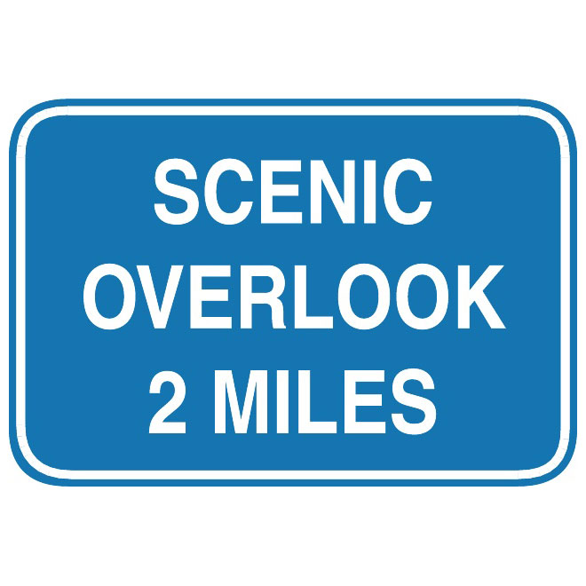 SCENIC OVERLOOK 2 MILES VECTOR SIGN Logo photo - 1