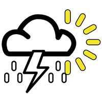 SUNNY WITH POSSIBLE SHOWERS WEATHER SYMB Logo photo - 1