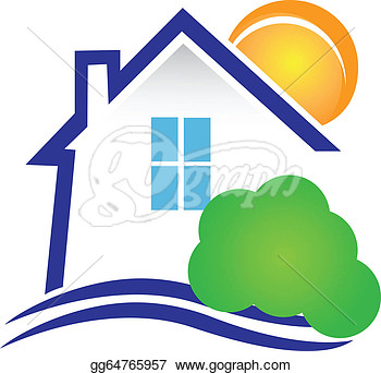 Sun House Building Logo Template photo - 1