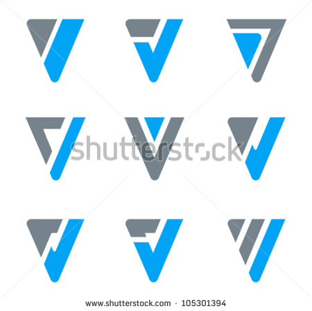 V Triangle Logo Template photo - 1